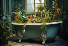 Flowers In Bath Tub