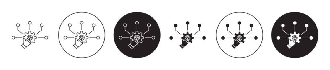 Wall Mural - Function icon set. software system configuration vector symbol. source api line icon in black filled and outlined style.