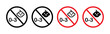 Not suitable for children under 3 years vector icon set. Forbidden danger warning sign for less than three years old child icon in black filled and outlined style.