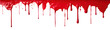Red paint drips and flows down from the top of the picture, isolated
