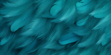 Turquoise Textured Feather Close Up Background 