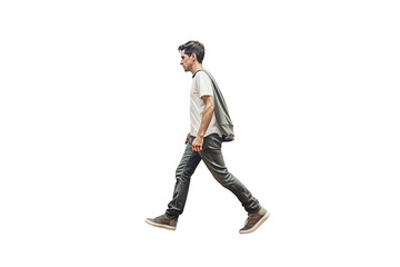 man walking,Dynamic side view of a person walking