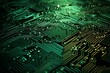 © Kato - Printed circuit with green layout of tracks. Generative AI