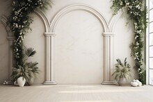 wedding interior wall background with floor and space for text