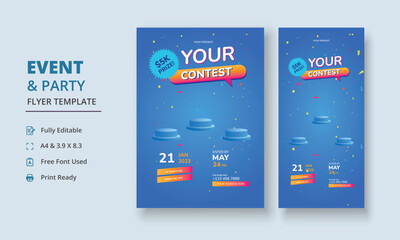 Wall Mural - Contest Flyer, Competition Flyer, Contest Event Flyer, Contest DL Flyer, Roll Up Banner, Tournament Poster