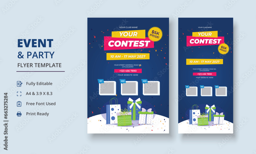 Contest Flyer, Competition Flyer, Contest Event Flyer, Contest DL Flyer, Roll Up Banner, Tournament Poster