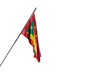 nice Grenada flag hanging on a in corner pole isolated on white - any holiday flag 3d illustration..