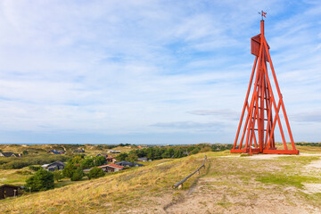 Wall Mural - View from the dune with historic seamark at Fanø, Denmark