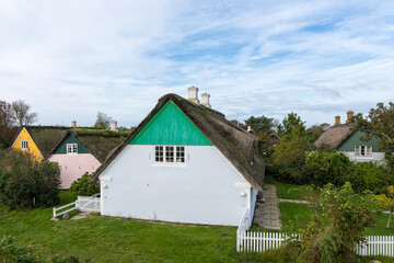 Wall Mural - Traditional thateched roof cottages at Sønderho, Fanø island, Denmark