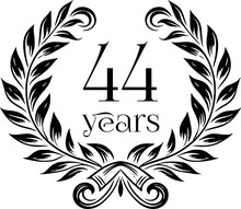 Vintage Laurel Wreath Anniversary Graphic With 44 Years - Versatile Vector Design For Celebrations And Corporate Use