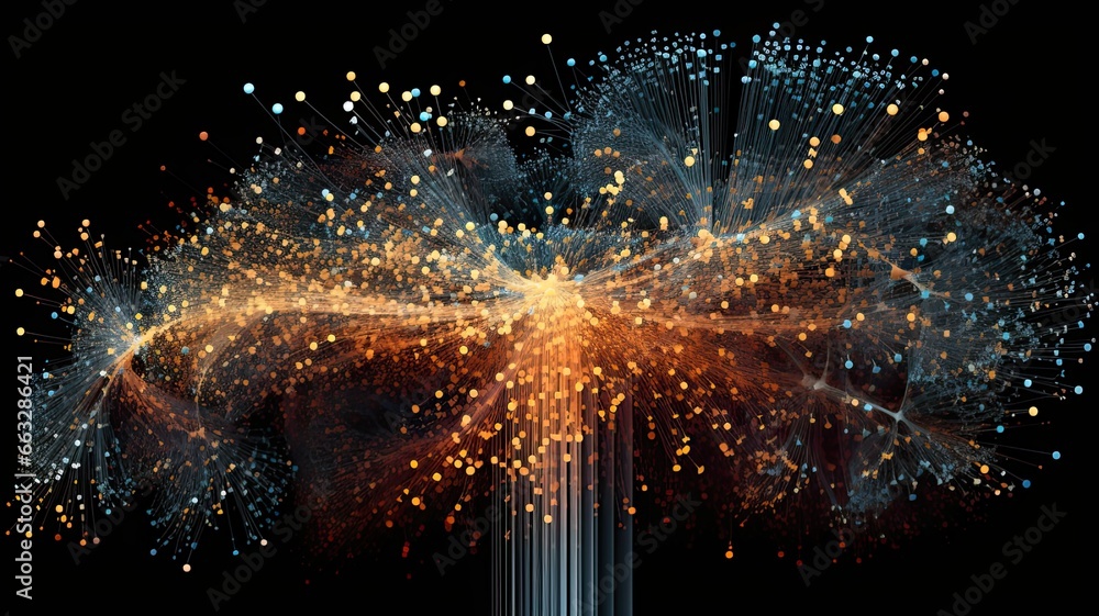 Visualize AI algorithms processing large datasets, self-learning, and ...