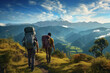 © PRASANNAPIX - Tourists walking in the mountains with big backpacks