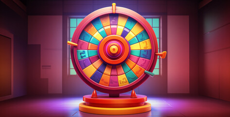 Wall Mural - target with arrow, Spin the wheel to win the prize game background