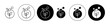 Plant-based protein icon set in black filled and outlined style. Organic source of protein vector symbol for ui designs.