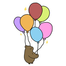 Bear Holding Balloons