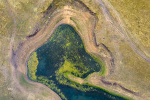 Aerial Drone View Of Batak Dam, Along Batak Reservoir, Rhodope Mountains, Rakitovo, Pazardzhik, Bulgaria.