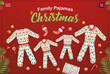 Family pajamas at Christmas. 3d vector, suitable for family events, Christmas, gifts and business