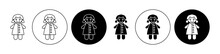 Doll Icon Set. Baby Doll Icon In Black Color For Ui Designs.