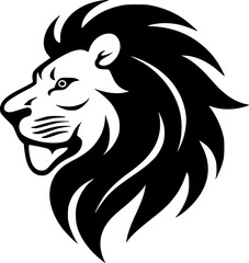 Lion | Black and White Vector illustration