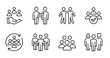 © elmantastic - teamwork human resource management outline icon set people social network business partnership vector illustration for web and app