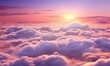 beautiful clouds with a lovely sunset, colorful and realistic aerial view. Generative AI
