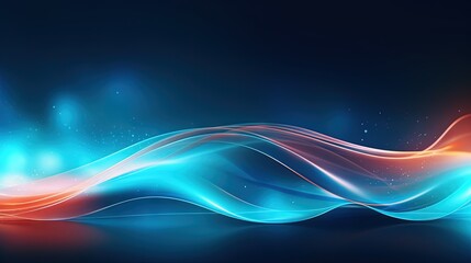  a blue and red wave of light on a dark background.  generative ai