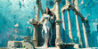 © Frozen Design - Beautiful girl living in the underwater world. Sexy girl in underwater fantasy world. Fairy tale. Fantasy.