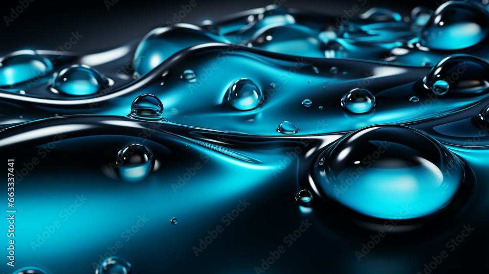 abstract blue water 3D perspective with drops and waves background 16:9 ...