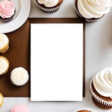 Blank Notecard With Cupcakes