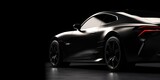 Fototapeta Sport - luxury black car in photo on black background. generative AI