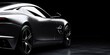 luxury black car in photo on black background. generative AI