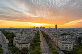 Fototapeta Tęcza - Panoramablick auf Paris vom Dach des Triumphbogens