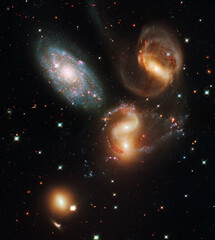 cosmos, space and solar system in universe on black background with star light, pattern and color gl