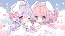 Cute LOFI Anime Manga Style Illustration, Love Couple