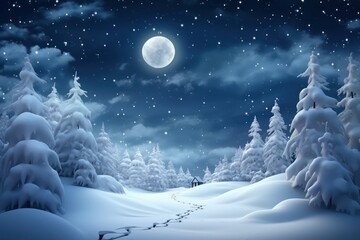 Wall Mural - Beautiful winter christmas and new year background of dark night wallpaper background