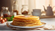 Pancakes stack, traditional Russian pancakes