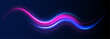 Neon stripes in the form of drill, turns and swirl. Illustration of high speed concept. Motion light effect for banners. The effect of speed on a blue background.	