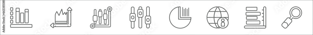 outline set of user interface line icons. linear vector icons such as ...