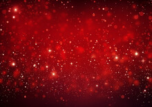 Elegant Luxurious Red Background Adorned With Shimmering Yellow Gold Stars And Small Bokeh, Creating Internationally Renowned Graphic For Various Festive Celebrations. Generative AI.