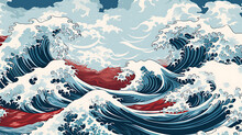Abstract Background From Japanese Pattern Sea Wave