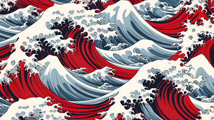 Abstract background from Japanese pattern sea wave