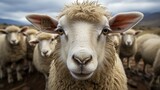 Fototapeta Big Ben - Face-to-Face with Swale Dale Sheep: Rural Encounter