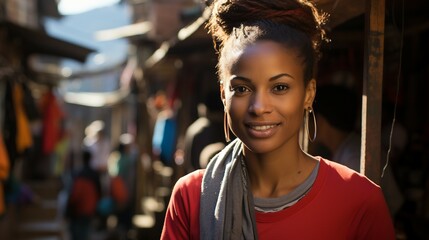 Wall Mural - portrait of a person in the city