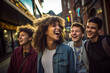 © Dri Barros - Estudantes multiétnicos  ao ar livre. Conceito de amizade de estilo de vida feliz com jovens multiculturais se divertindo juntos