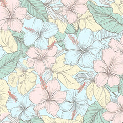  seamless floral pattern background created with Generative Ai