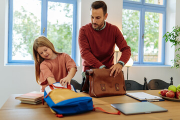 Sticker - Father and daughter packing their bags