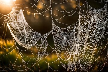 spider web with dew