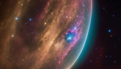 Wall Mural - a very colorful planet in space