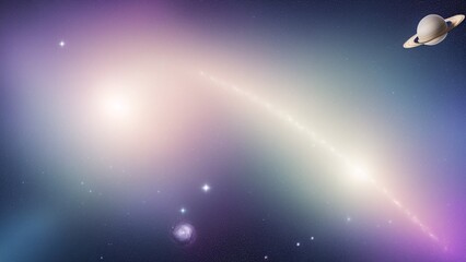 Wall Mural - A Space Scene With A Saturn And A Saturn