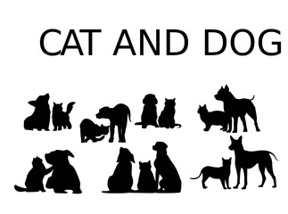 vector silhouettes of pets collection